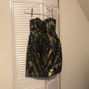 H&M party dress- gold and black with pockets
